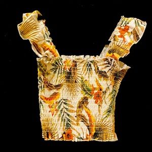 NWOT Billabong stretchy Hawaiian theme tube top with frilled straps. Super cute!